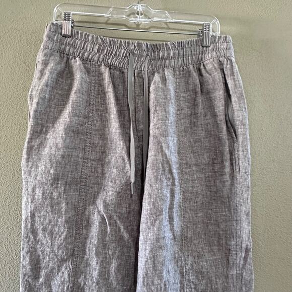 Athleta Retreat Linen High Rise Ankle Pant, Pyrite, Size Medium - Picture 8 of 9